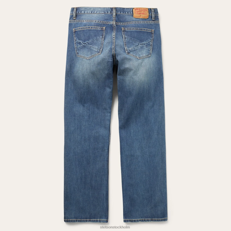 Stetson män 1312 jeans med modern passform LLFB381 kläder blå