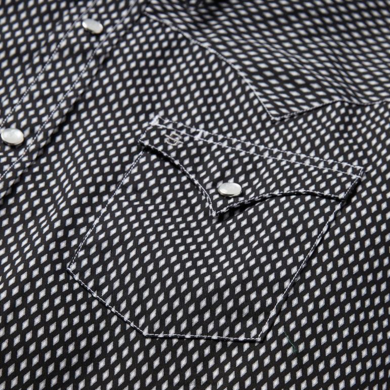 Stetson män diamantskjorta LLFB335 kläder svart