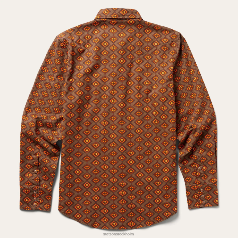 Stetson män diamondback westerntröja LLFB369 kläder orange