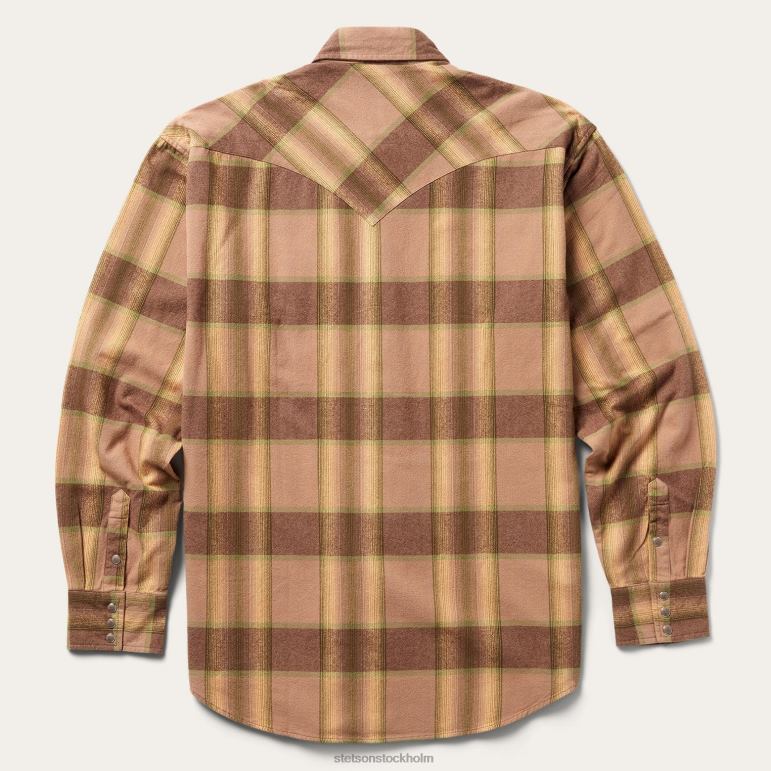 Stetson män flanell västernskjorta LLFB340 kläder brun