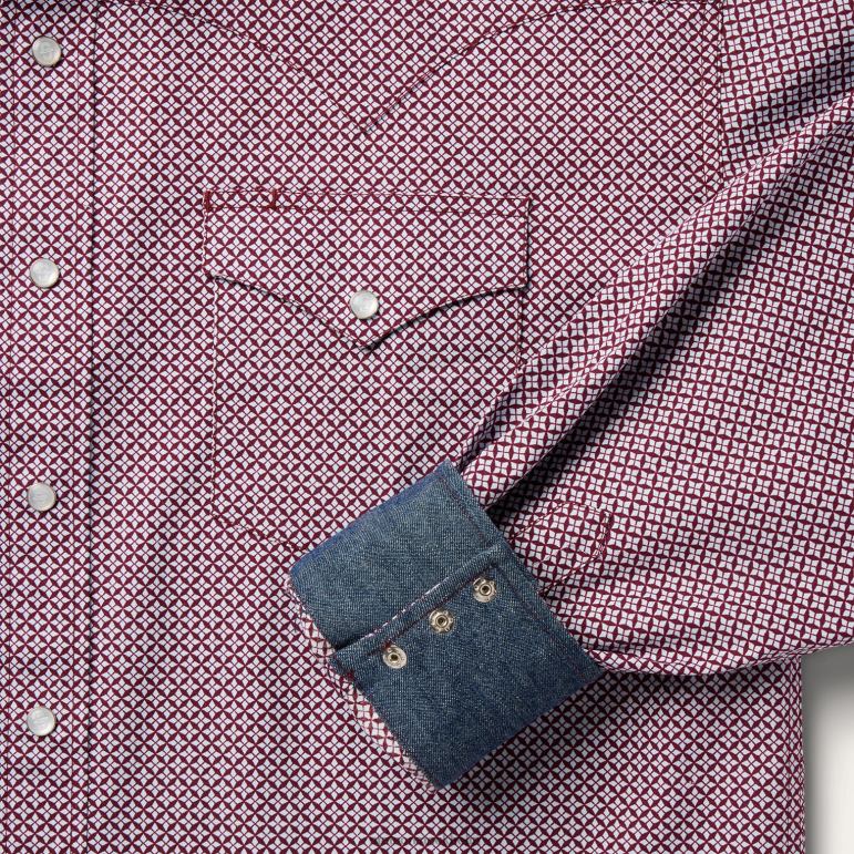 Stetson män fyra punkts västernskjorta med geotryck LLFB372 kläder blå