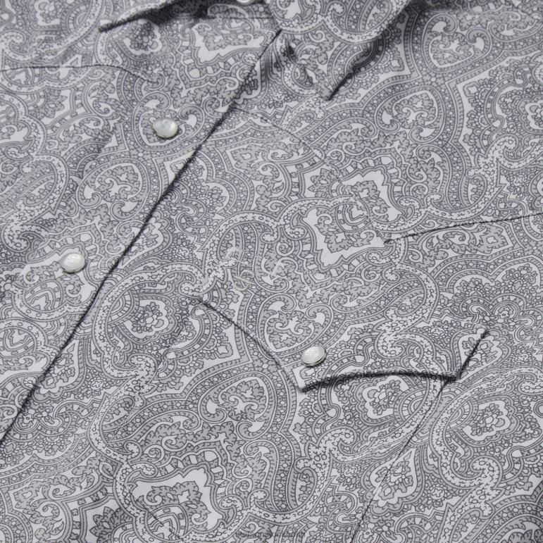 Stetson män highland paisley skjorta med snäpp fram LLFB352 kläder grå