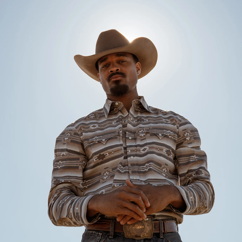 Stetson män horisontell västernskjorta med aztektryck LLFB309 kläder brun