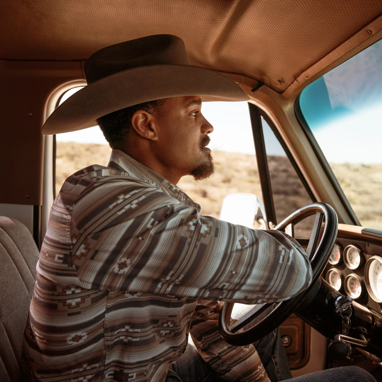 Stetson män horisontell västernskjorta med aztektryck LLFB309 kläder brun