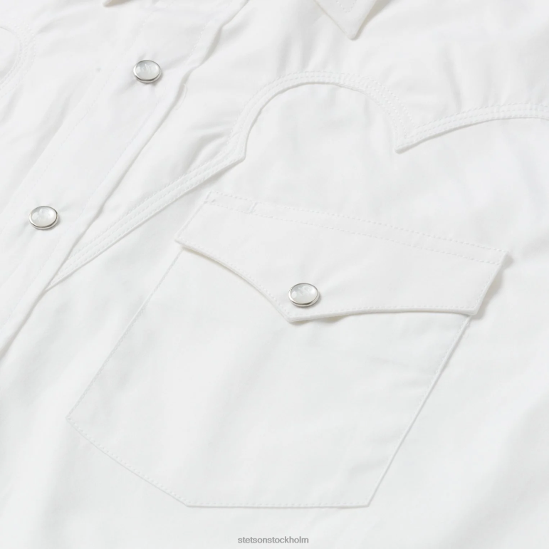 Stetson män klassisk solid poplinskjorta LLFB323 kläder vit