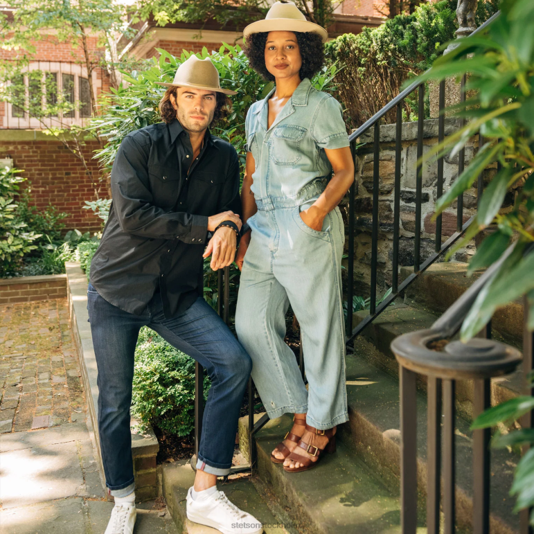 Stetson män klassisk westernskjorta LLFB299 kläder svart