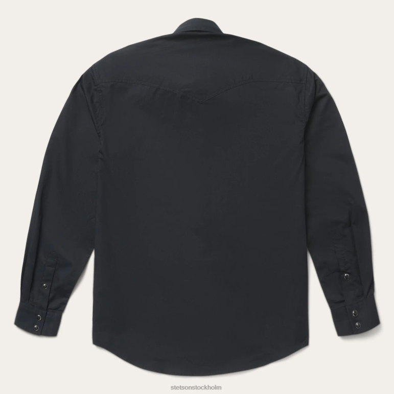 Stetson män klassisk westernskjorta LLFB299 kläder svart