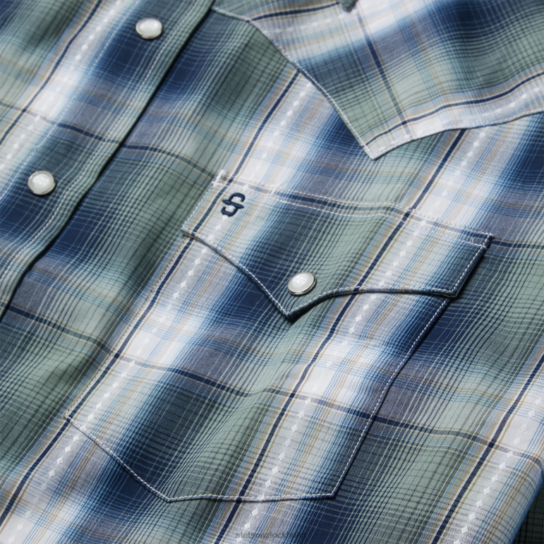 Stetson män lucky diamant rutig westernskjorta LLFB311 kläder grön