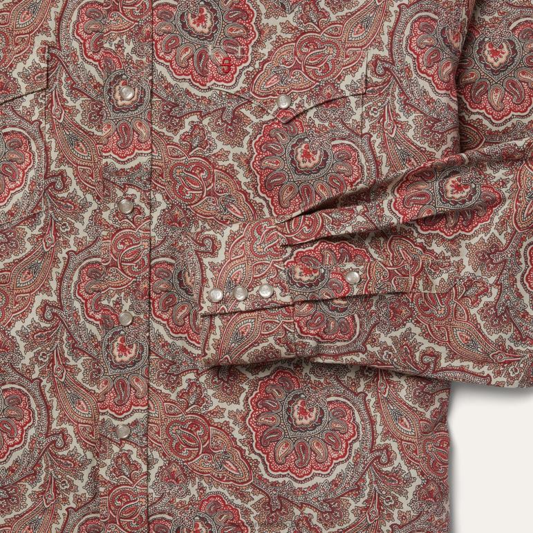 Stetson män paisley westernskjorta LLFB346 kläder röd