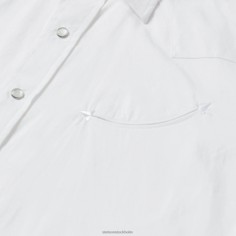 Stetson män pin point oxford skjorta LLFB320 kläder vit