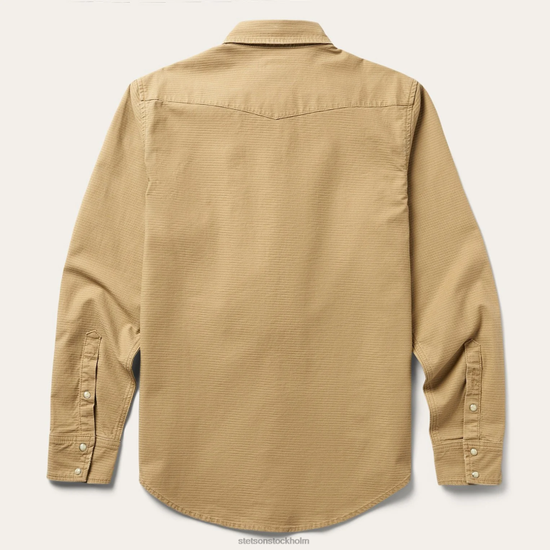 Stetson män premium ribbad westernskjorta LLFB376 kläder grön