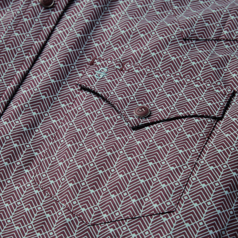 Stetson män skjorta med chevron rutnät LLFB344 kläder brun