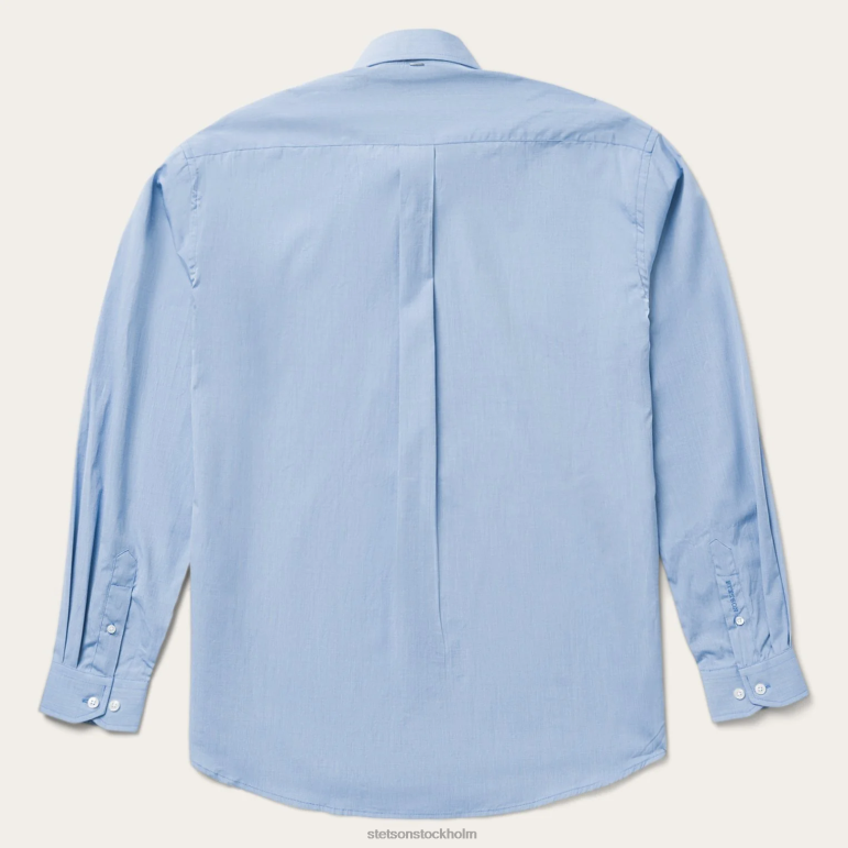 Stetson män solid skjorta med en ficka framtill LLFB321 kläder blå