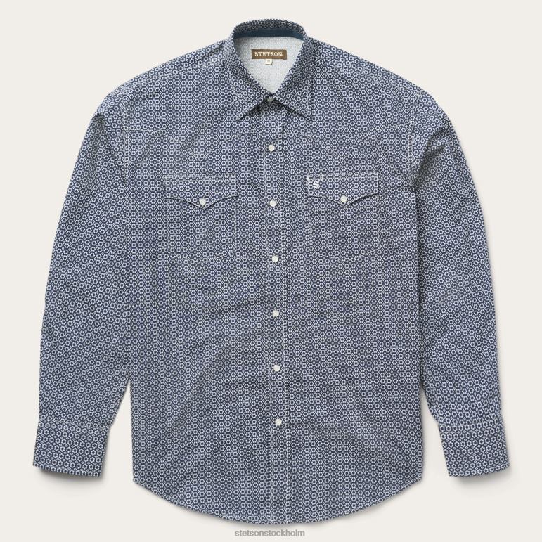 Stetson män tröja med knäppning framtill LLFB364 kläder blå