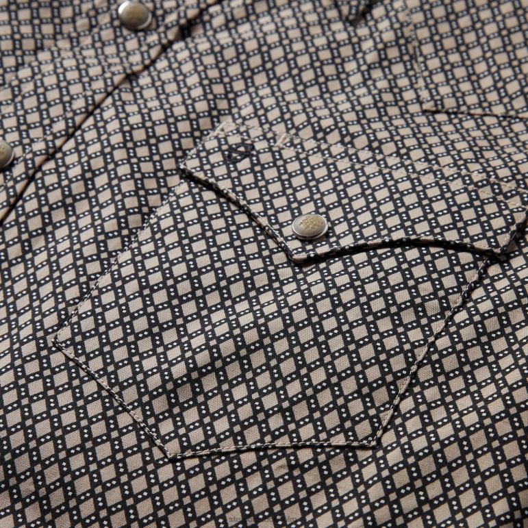 Stetson män västernskjorta med diamanttryck LLFB324 kläder brun