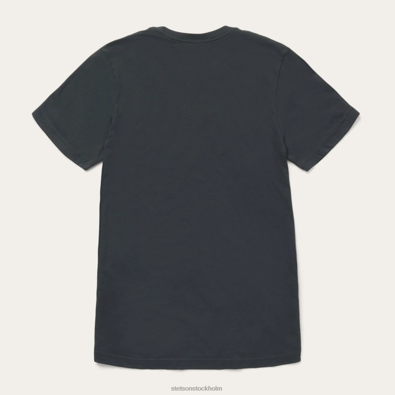 Stetson män longhorn grafisk t-shirt LLFB371 kläder svart