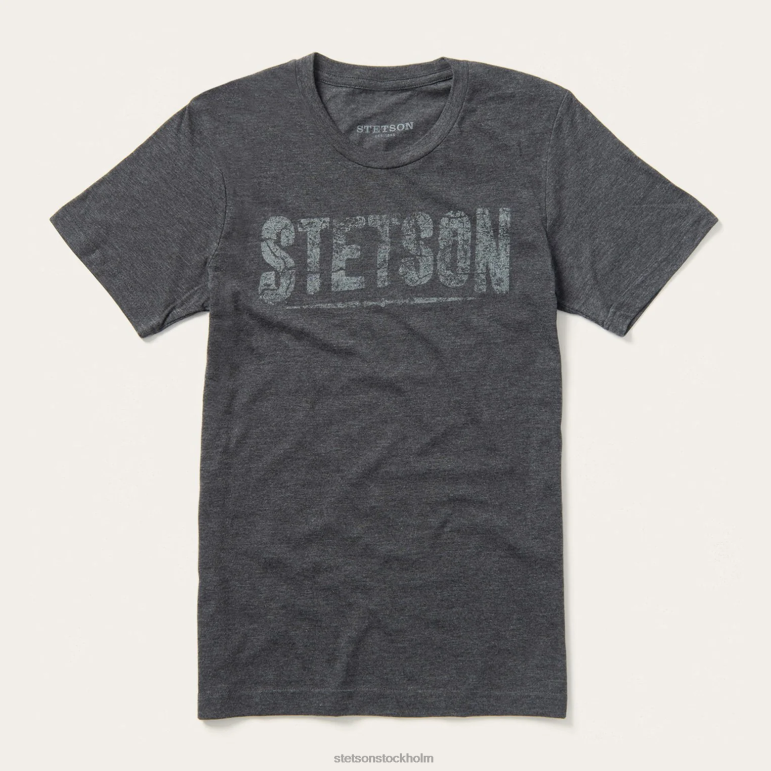 Stetson män nödställd grafisk t-shirt LLFB373 kläder grå
