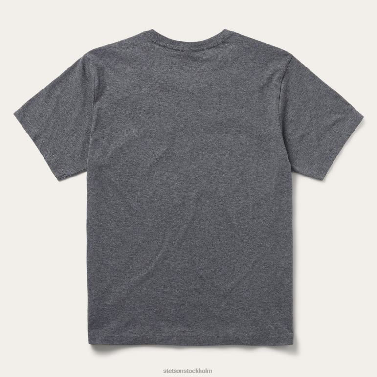 Stetson män vintage pil grafisk tee LLFB368 kläder grå