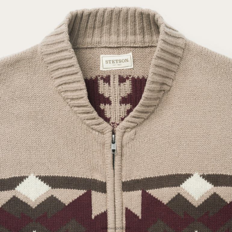 Stetson män grå aztec cardigan LLFB405 kläder brun