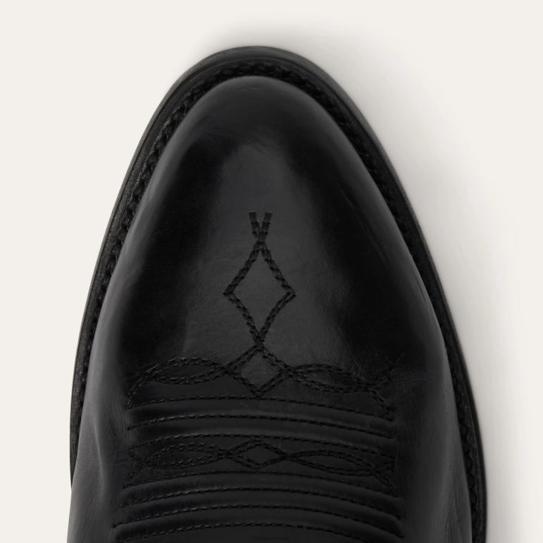 Stetson män ames sladdad & polerad läderstövel LLFB231 Skodon svart