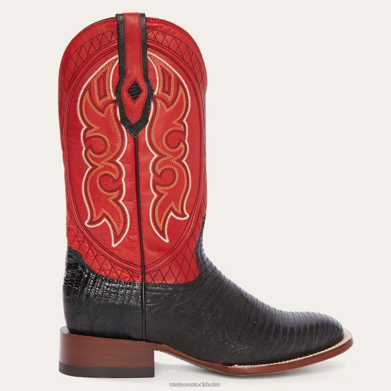 Stetson män arlington matt cowboystövel LLFB234 Skodon svart teju röd