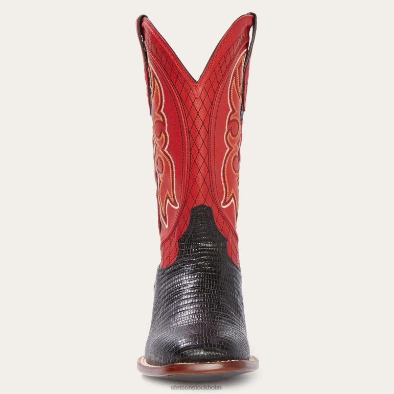 Stetson män arlington matt cowboystövel LLFB234 Skodon svart teju röd