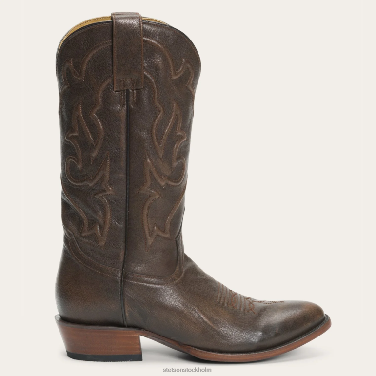 Stetson män carlisle känga i borstad läder LLFB242 Skodon brun