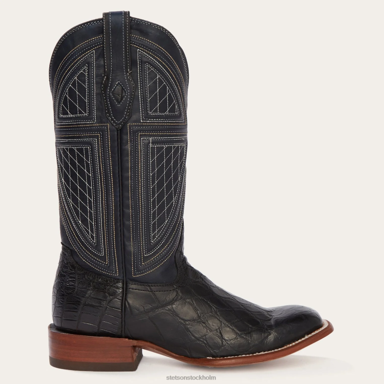 Stetson män falls alligator cowboy boot LLFB221 Skodon svart