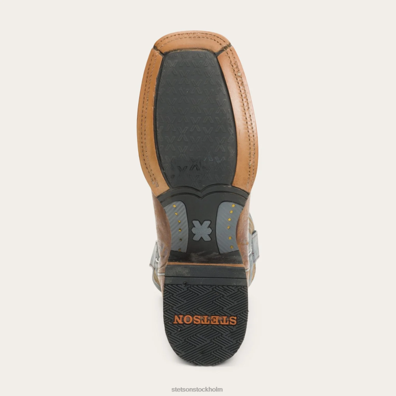 Stetson män goddard stövel i polerat läder LLFB232 Skodon brun