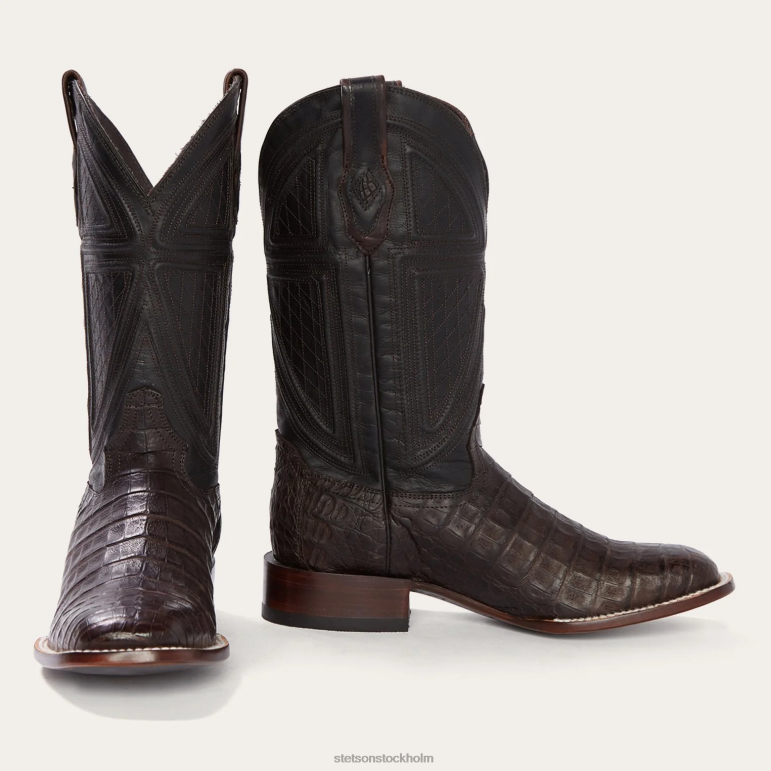 Stetson män kaycee brun kajman mage cowboy boot LLFB220 Skodon solbränna