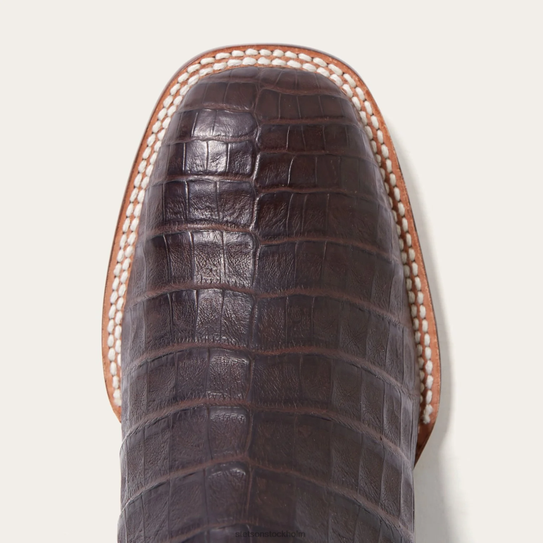 Stetson män kaycee brun kajman mage cowboy boot LLFB220 Skodon solbränna