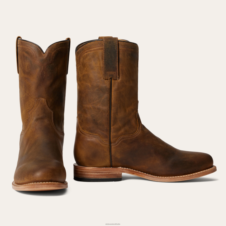 Stetson män puncher boots LLFB227 Skodon brun