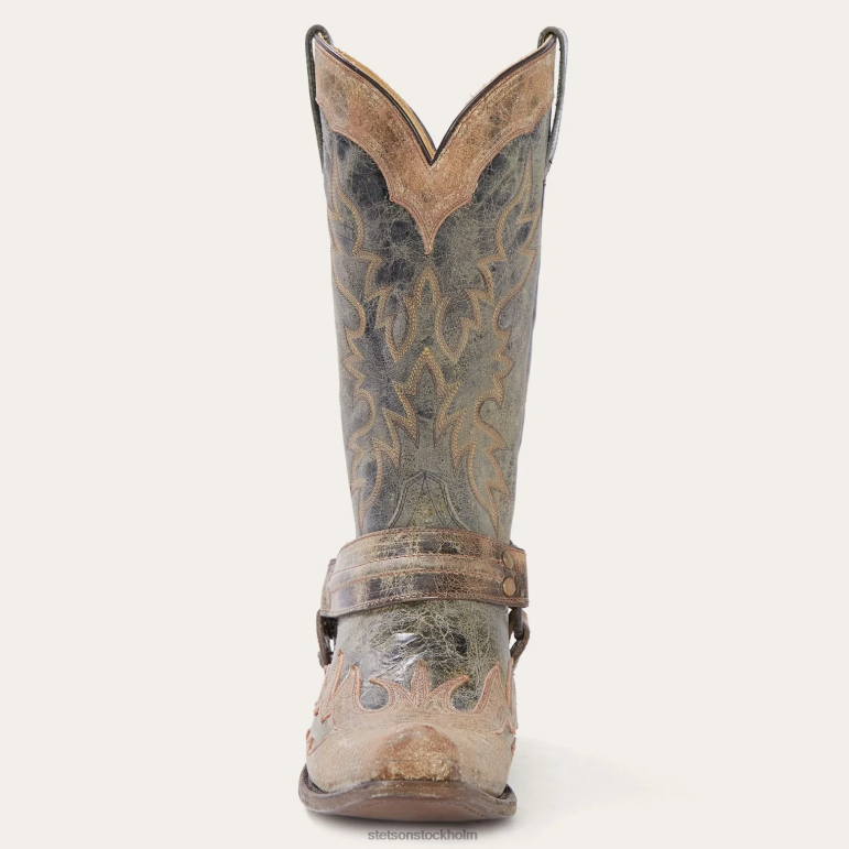 Stetson män sundance kid tvättade krater cowboy boot LLFB225 Skodon svart