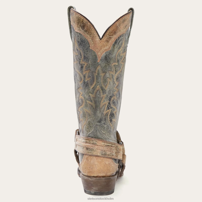 Stetson män sundance kid tvättade krater cowboy boot LLFB225 Skodon svart
