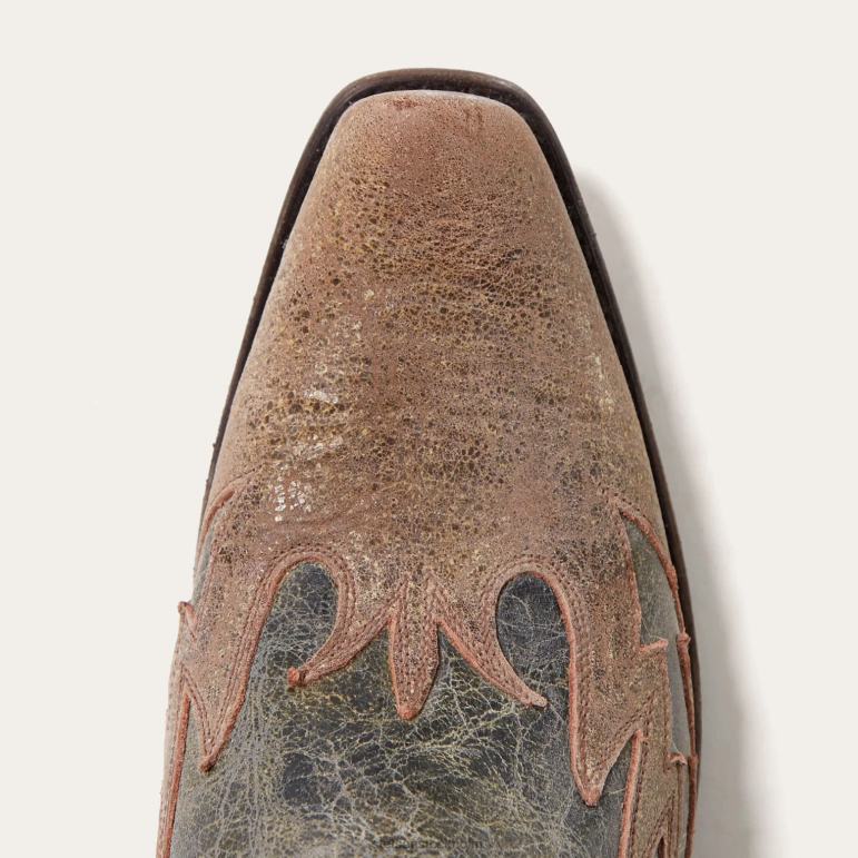 Stetson män sundance kid tvättade krater cowboy boot LLFB225 Skodon svart