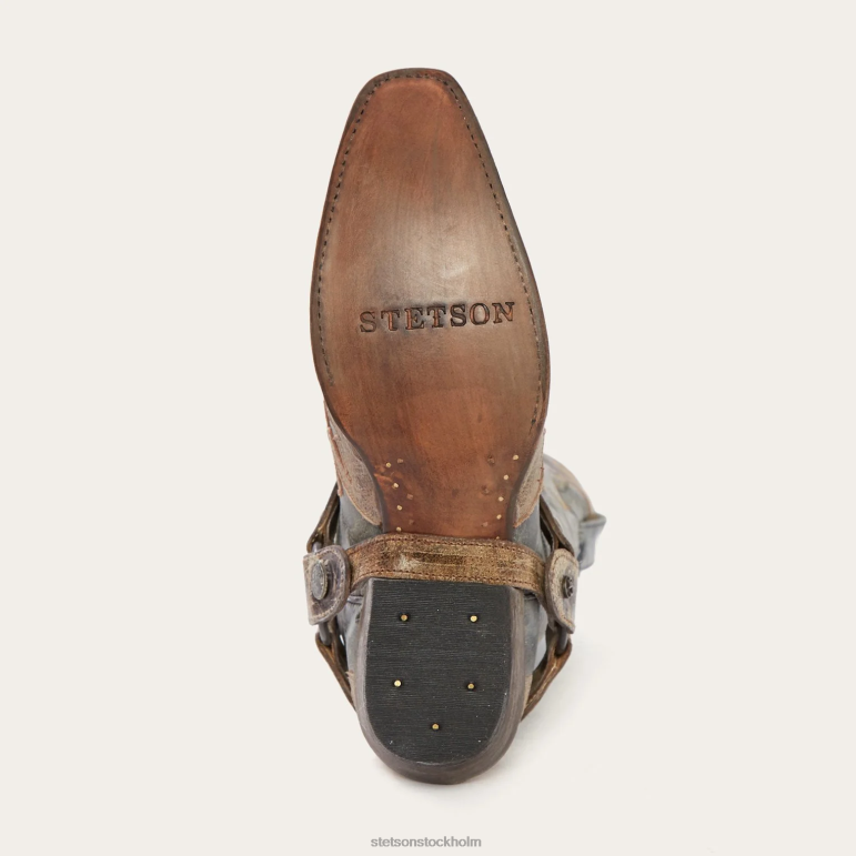 Stetson män sundance kid tvättade krater cowboy boot LLFB225 Skodon svart