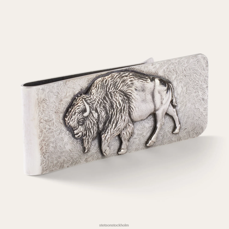Stetson män American buffalo money klipp LLFB418 tillbehör Sterling silver