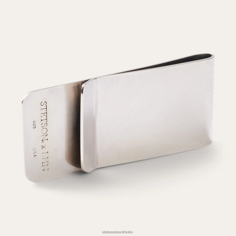 Stetson män American buffalo money klipp LLFB418 tillbehör Sterling silver