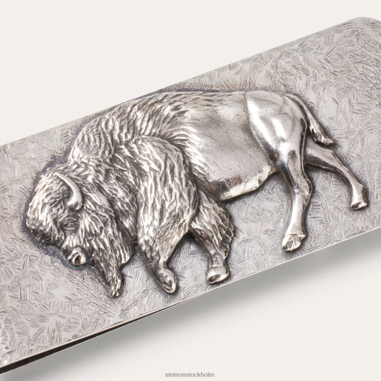 Stetson män American buffalo money klipp LLFB418 tillbehör Sterling silver