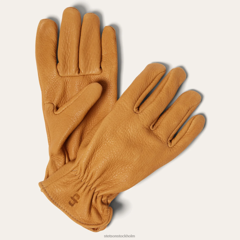 Stetson män hjortskinnshandske - ofodrad LLFB427 tillbehör sadelbrun