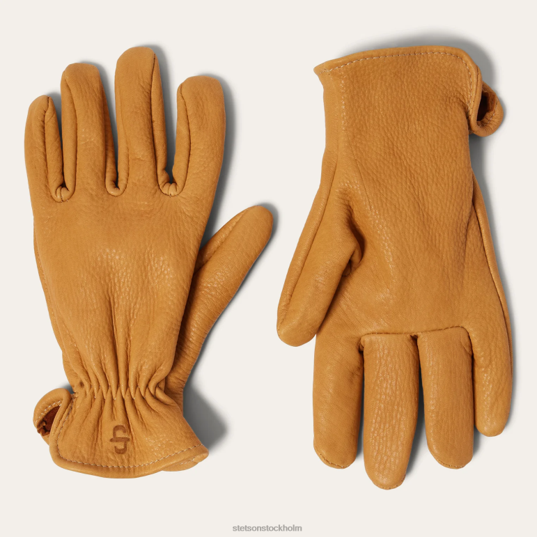 Stetson män hjortskinnshandske - ofodrad LLFB427 tillbehör sadelbrun