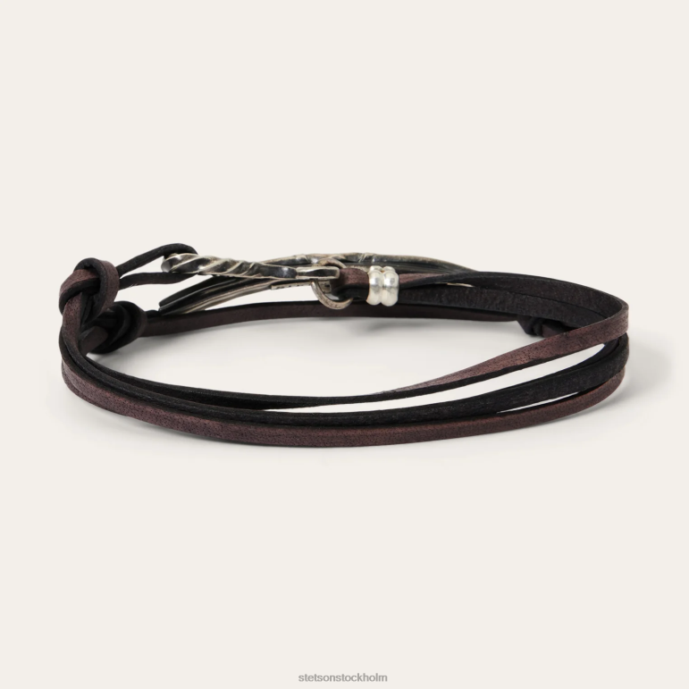 Stetson män longhorn wrap armband LLFB425 tillbehör en färg