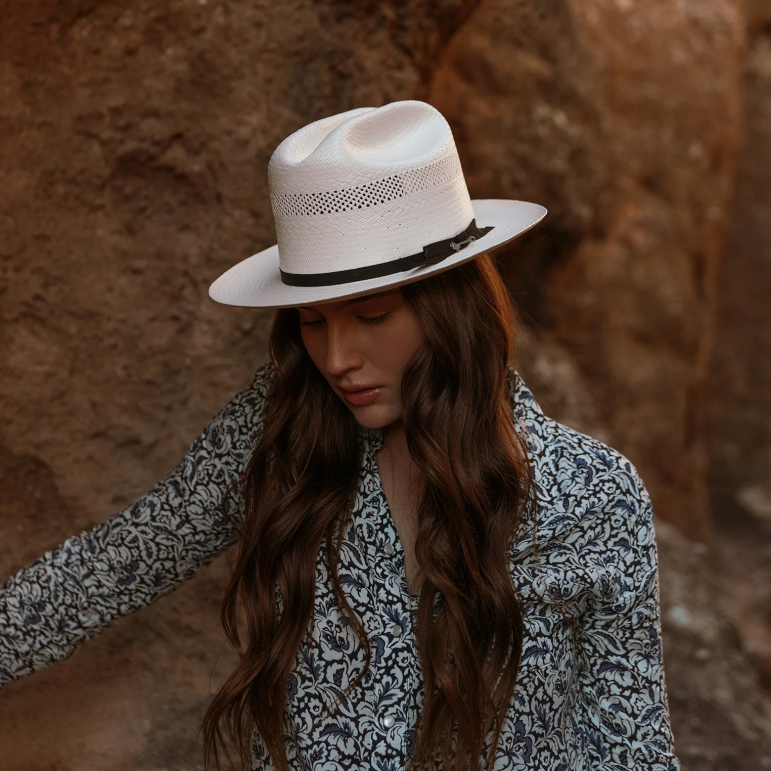 Stetson unisex- öppen väg 10x halm cowboyhatt LLFB119 huvudbonader naturlig