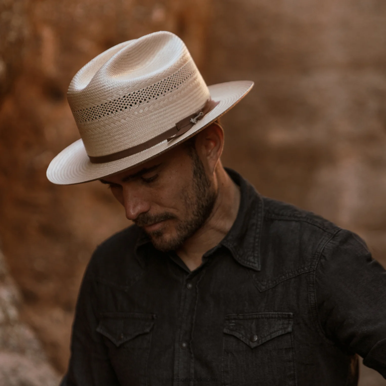 Stetson unisex- öppen väg 10x halm cowboyhatt LLFB21 huvudbonader rostat