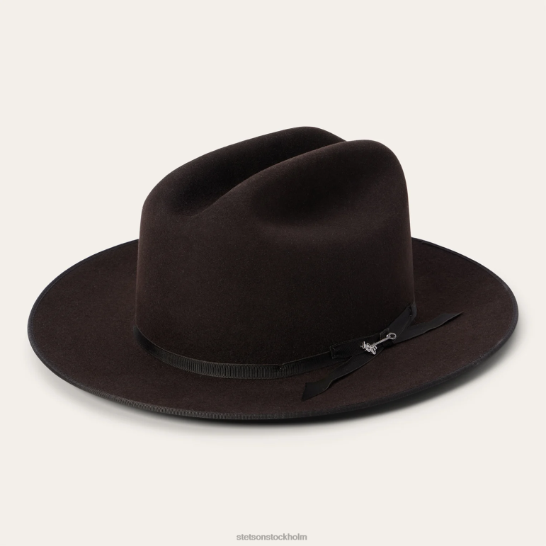 Stetson unisex- öppen väg 6x cowboyhatt LLFB65 huvudbonader choklad