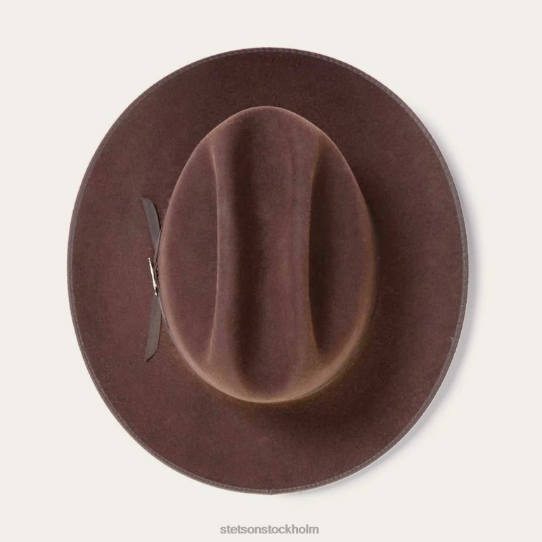 Stetson unisex- öppen väg 6x cowboyhatt LLFB65 huvudbonader choklad