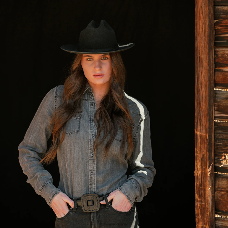 Stetson unisex- öppen väg 6x cowboyhatt LLFB92 huvudbonader svart