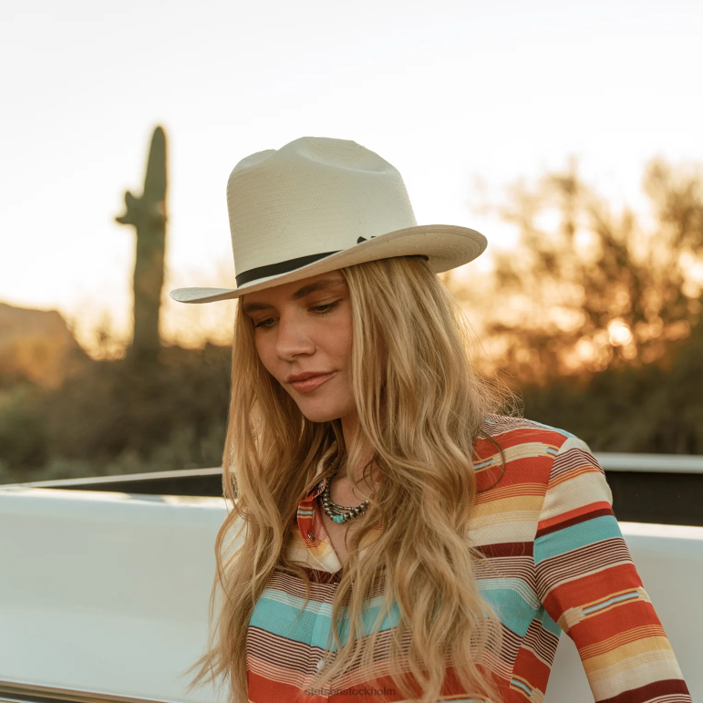 Stetson unisex- öppen väg 6x halm cowboyhatt LLFB142 huvudbonader naturlig