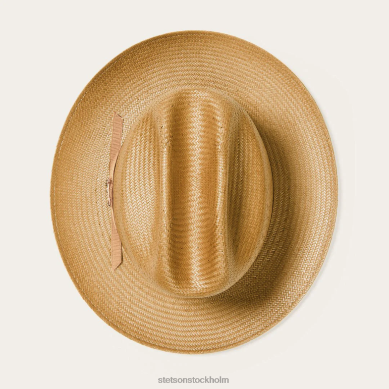 Stetson unisex- öppen väg ventilerad halm cowboyhatt LLFB22 huvudbonader cognac