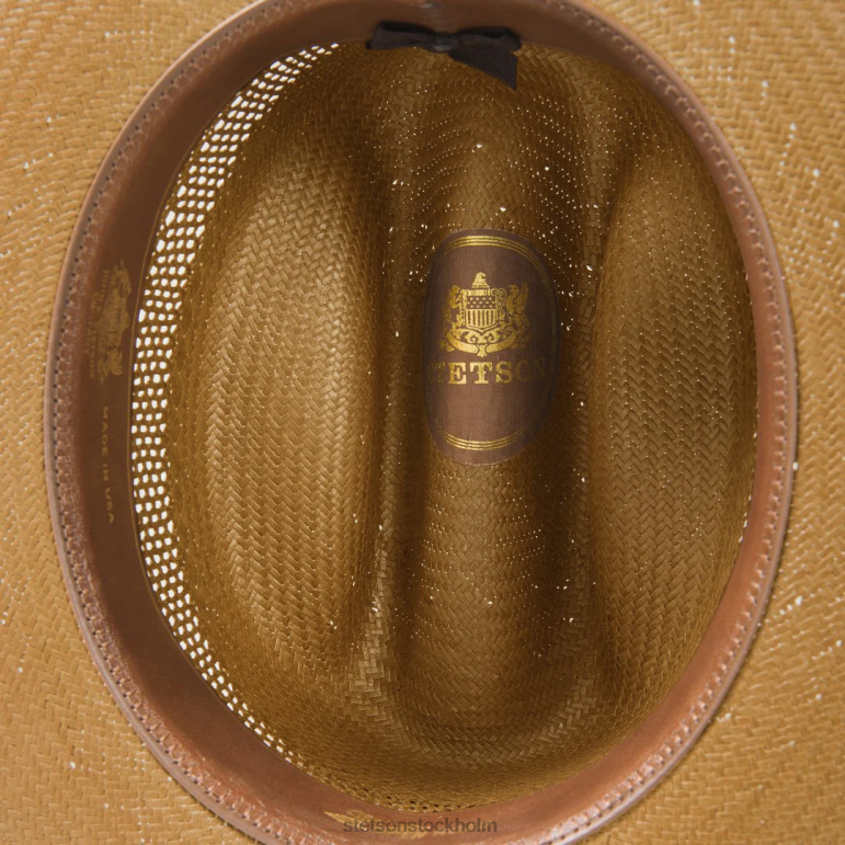 Stetson unisex- öppen väg ventilerad halm cowboyhatt LLFB22 huvudbonader cognac